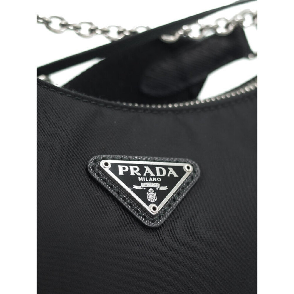 Prada ReEdition 2005 Saffiano Leather Chain Shoulder Bag Black - Picture 6 of 9